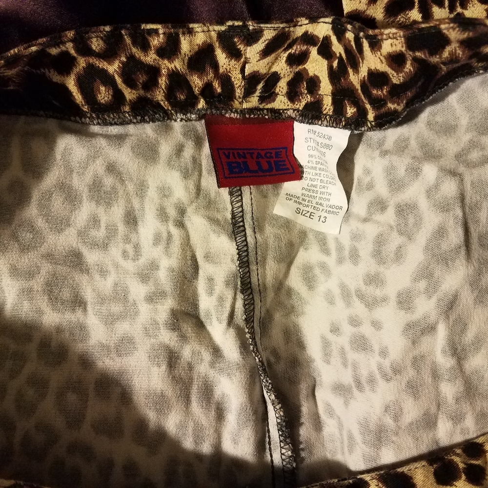 Vintage Blue Leopard Pants Size 13 - Picture 4 of 6